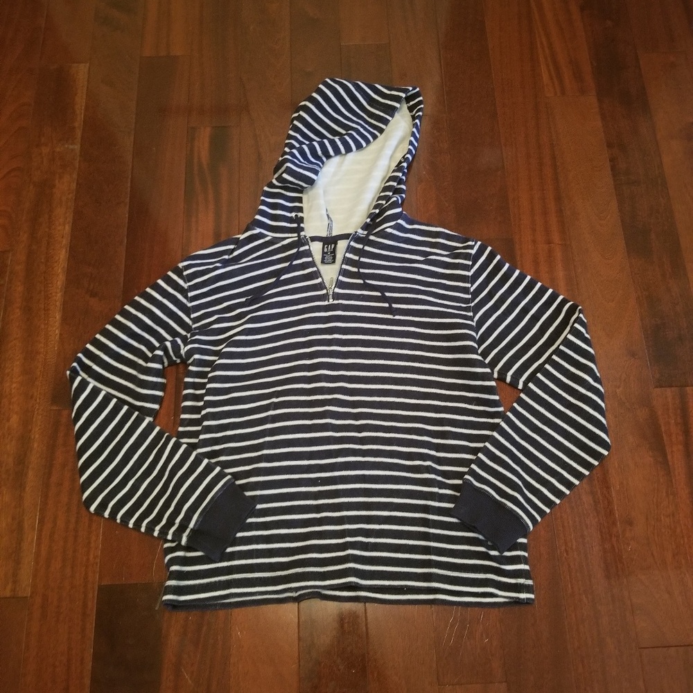 Striped quarter zip hoodie